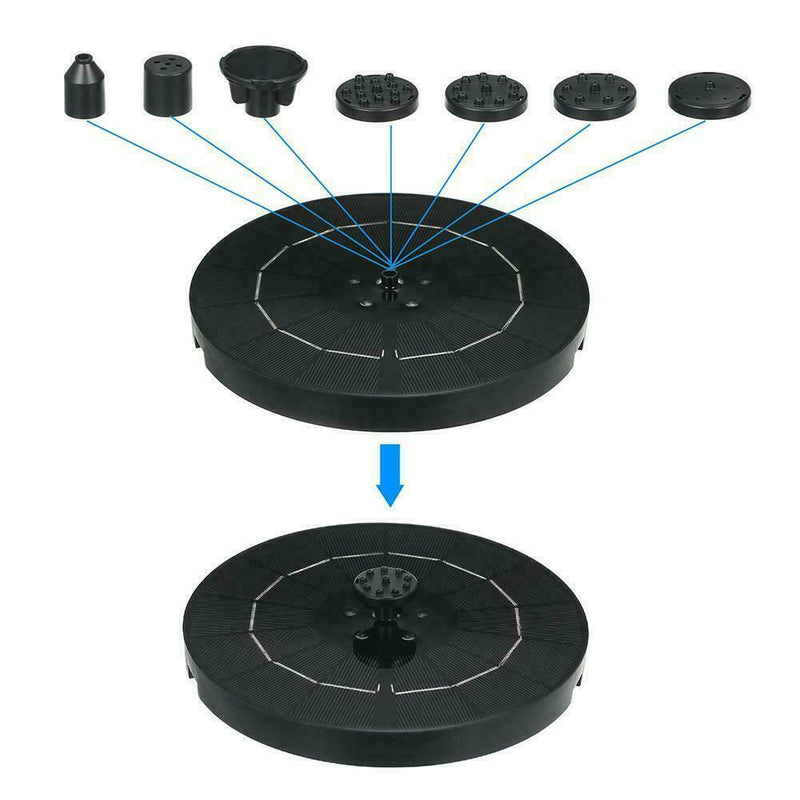 Solar Fountain Powered Bird Bath Floating Water Pump 2022 Pond Home Garden R0F5