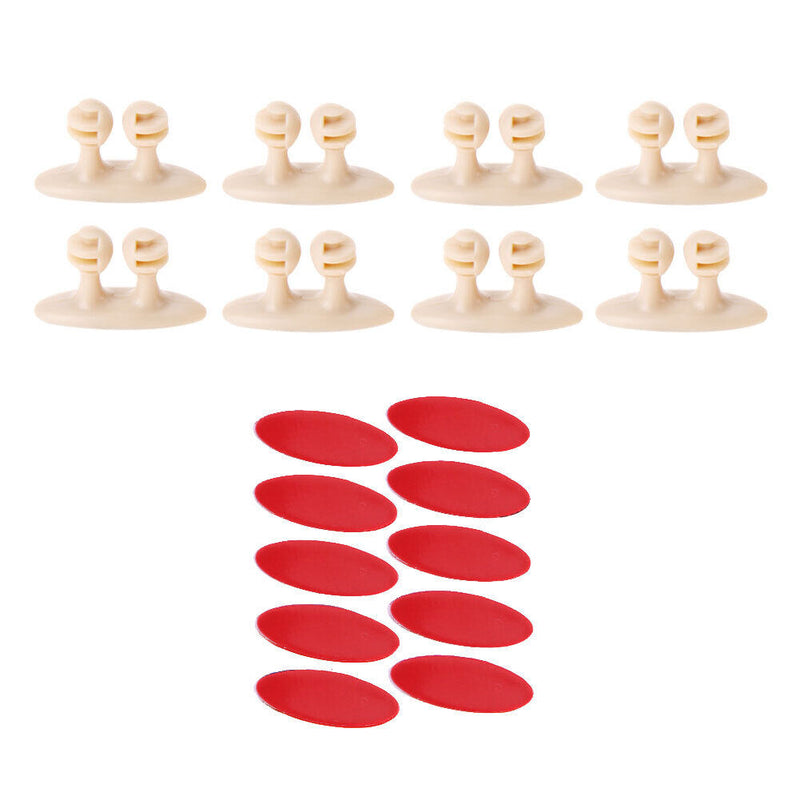 8Pcs Car Interior Clip Earphone Cable Clip Arrangement Panel Clamp(Beige)