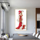 Red Dress Lady Full Round Drill Mosaic Wall Art Picture of Rhinestone Decoration