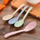 Friendly Kids Flatware Portable Soup Spoon Wheat Straw Long Handle Tableware