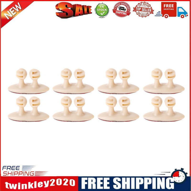 8Pcs Car Interior Clip Earphone Cable Clip Arrangement Panel Clamp(Beige)