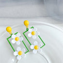 Jewelry Flower Women Daisy Dangle Earrings Drop Earrings Long Earrings