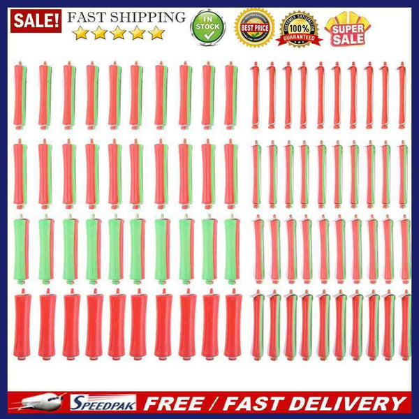 80pcs/set DIY Cold Perm Rod Salon Hair Roller Curling Curler Rubber Band