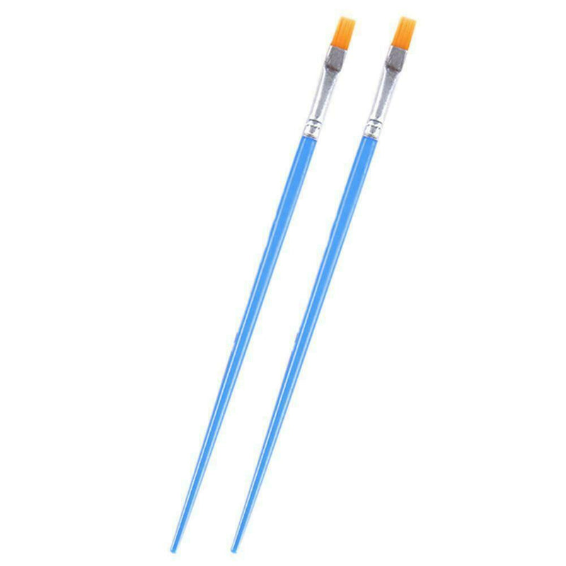 2*Plastic Rod Brush Digital Oil Brush Pointed Hook Line Viny Brush Flat Pen I9F8