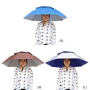 Portable Rain Umbrella Hat Foldable Outdoor Sun Shade Head Cap (Dark Blue)