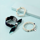 LOVE Round Card Layered Hand Chain Silk Scarf Bowknot Women Rice Bead Bracele