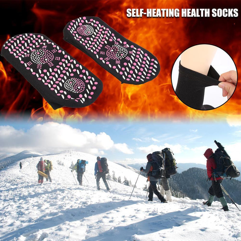 Tourmaline Self Heated Socks Winter Magnetic Therapy Warm Socks (Black)