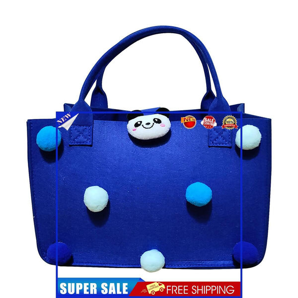 Felt Handbag - Felt Storage with Handles Cosmetics Storage Bag (Blue)