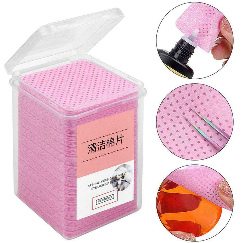 200pcs Paper Cotton Wipes Eyelash Glue Remover Wipe Cleaner Cotton Nails D6W6