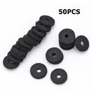 50pcs Guitar Strap Lock Felt Gasket Electric Guitar Belt Cushions (Black)