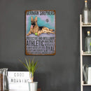 Weatherproof Retro Dog Sign Iron Painting Wall Drawing Templates for Home