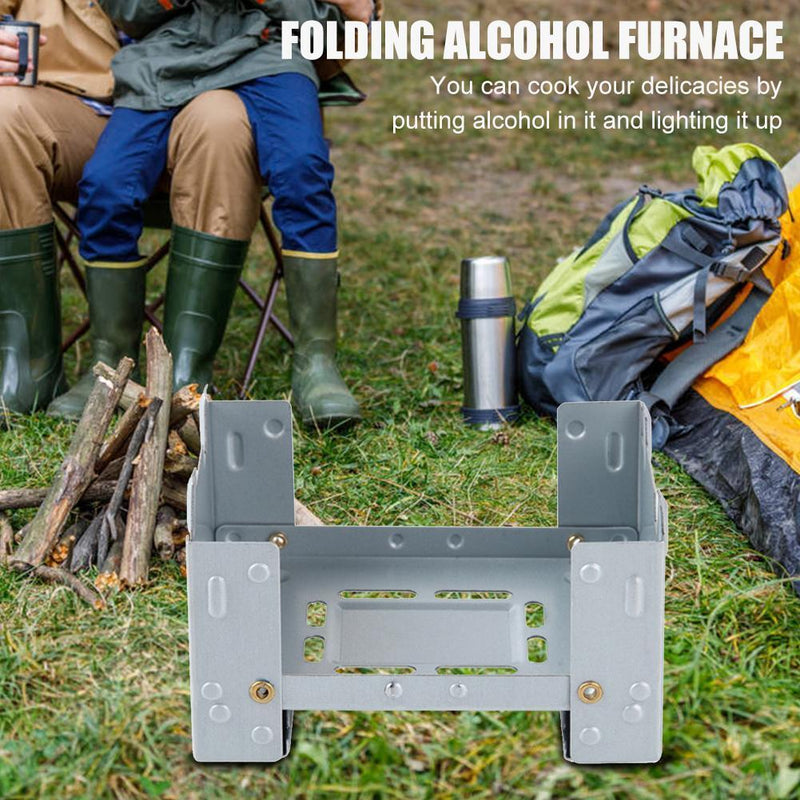 Outdoor Mini Folding Portable Oven Picnic Camping Solid Fuel Alcohol Stove Newly