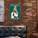 Dog and Girl Retro Metal Plate Tin Sign Plaque for Bar Pub Club Cafe Poster