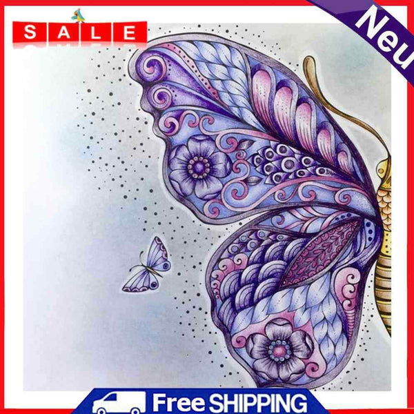 Oil Paint by Numbers Butterfly Canvas Artwork Living Room Picture Decoration Kit