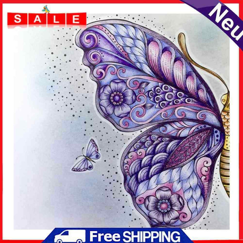 Oil Paint by Numbers Butterfly Canvas Artwork Living Room Picture Decoration Kit