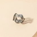 Wave Surface Wide Adjustable Ring Women Girls Geometric Open Rings Jewelry Gifts