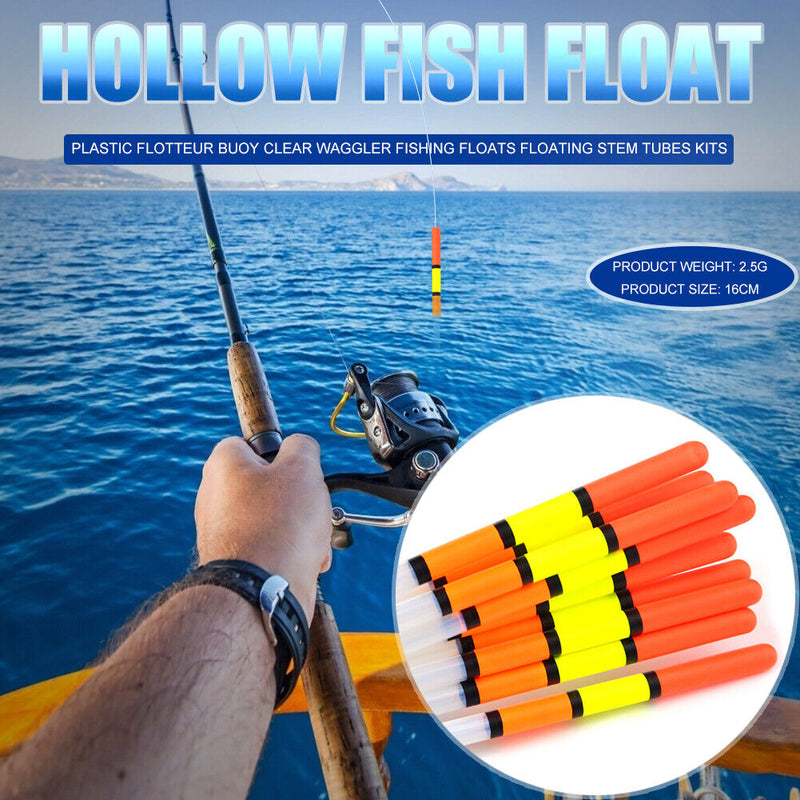 10x Fishing Float Transparent Pipe Drift Carp Feeder Floats Fishing Tackle Newly