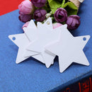 50pcs Kraft Paper Pendant Five-pointed Star Cards Home Party Decor(White)
