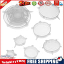 12pcs Heat Resistant Silicone Stretch Lids Food Wrap Bowl Pan Cover(White)