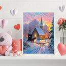 Snow Scene Drawing Frameless DIY Oil Paint by Numbers Canvas Home Decor Kit