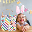 Easter Paper Bag 24 Sets Wrapped Treat Bag with Stickers Clips 10m Ropes