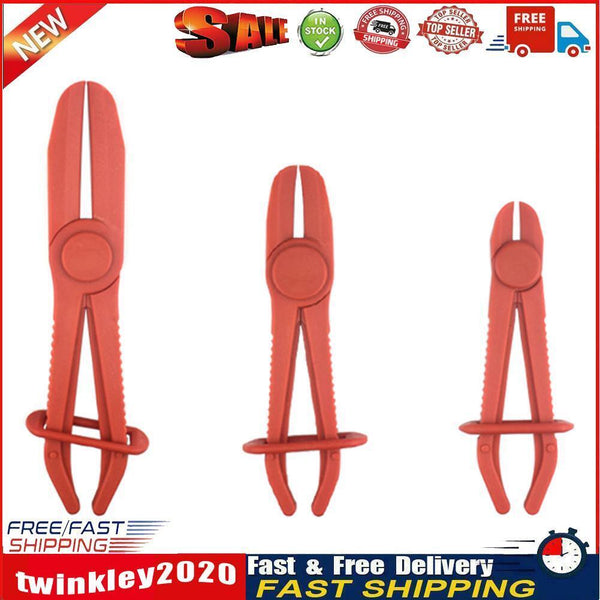 3pcs Fuel Water Line Hose Clamps Pinch Off Pliers Free Hands Tools (Red) Newly