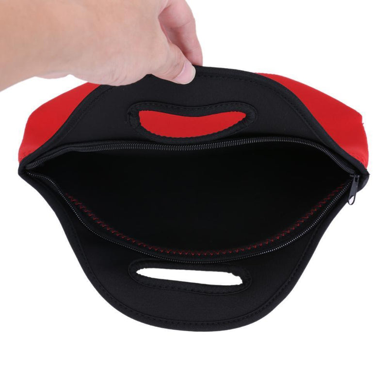 Neoprene Lunch Tote Bag Insulated Waterproof Lunch Box Container (Red)