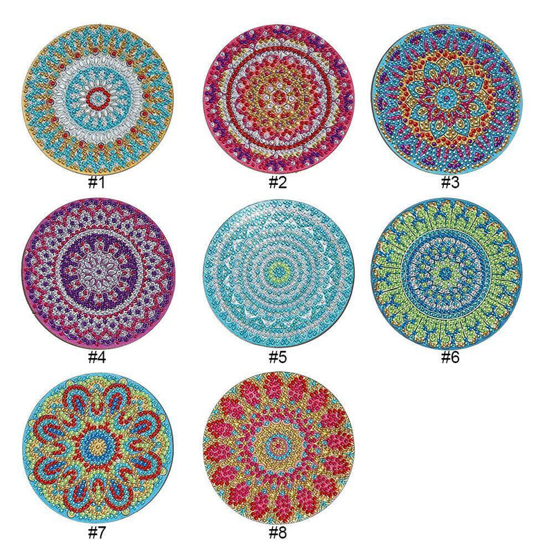 DIY Art Decor Datura Pattern 10x10x0.5cm Diamond Rhinestones Paintings (Blue1)