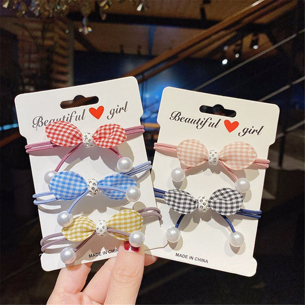 Women Girl Hair Accessories High Elastic Dot Hair Ring Hair Tie Rope Lattice