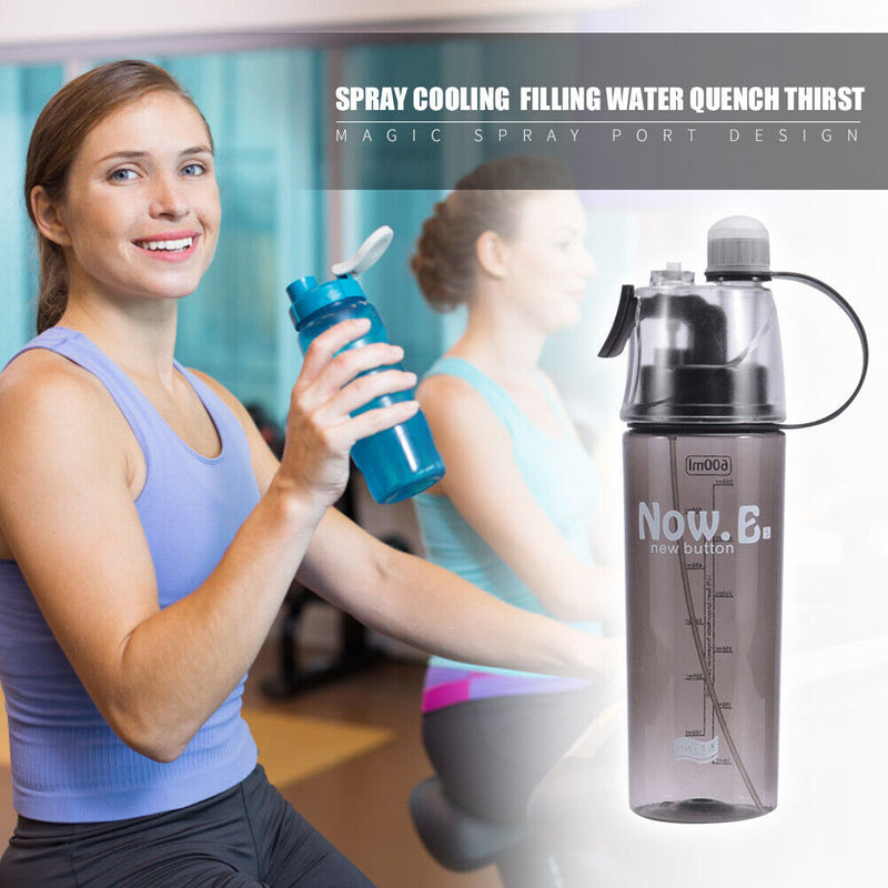600mL Sport Spray Kettle Outdoor Cycling Camping Leakproof Water Drinking Bottle