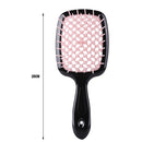 Wide Teeth Air Cushion Comb Scalp Massage Salon Hair Brush (Black Pink)