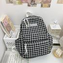 Fashion Plaid Backpack Student College Schoolbag Fresh Teenager Laptop Bookbags