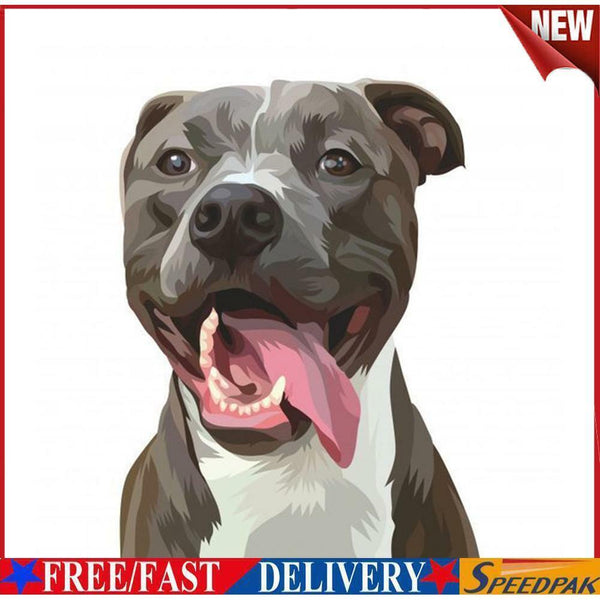 Animals Paint By Numbers Frameless DIY Handmade Picture On Canvas (Dog) #F