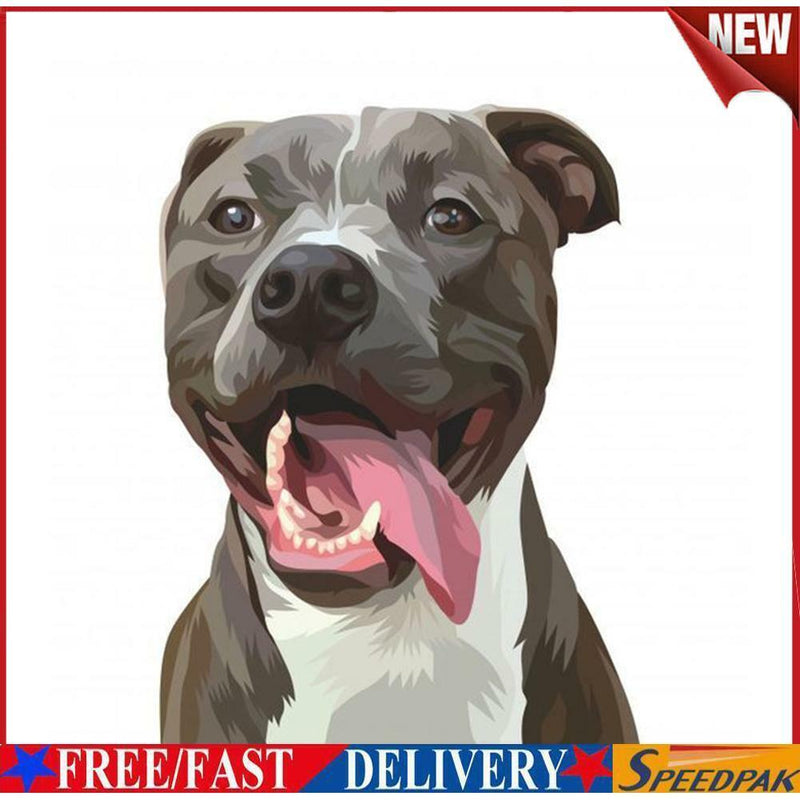 Animals Paint By Numbers Frameless DIY Handmade Picture On Canvas (Dog)