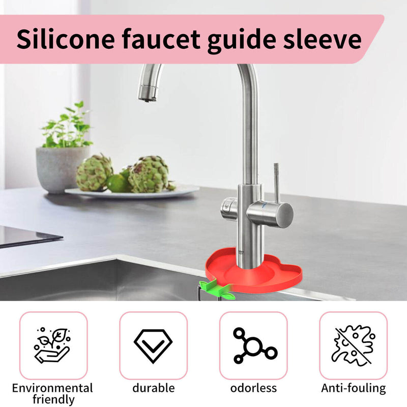 Silicone Faucet Surrounded Mat with Diversion Groove Kitchen Accessory (B)