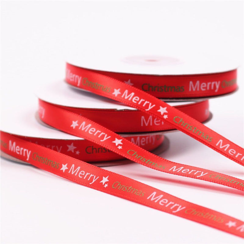 Decoration Ribbon 1cm*22m Gift Wrapping Ribbon Christmas Letter Ribbon