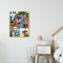 5D DIY Diamond Painting Full Square Drill Fence Birds Mosaic Crafts Home De