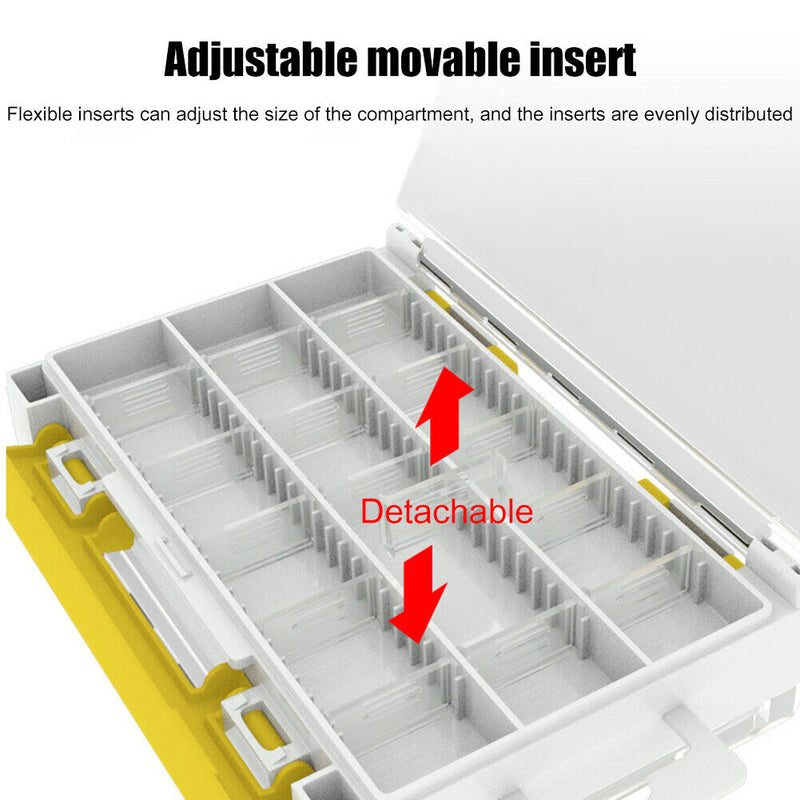 Double Sided Fishing Hooks Lures Bait Fishing Tackle Case (Movable Baffle)