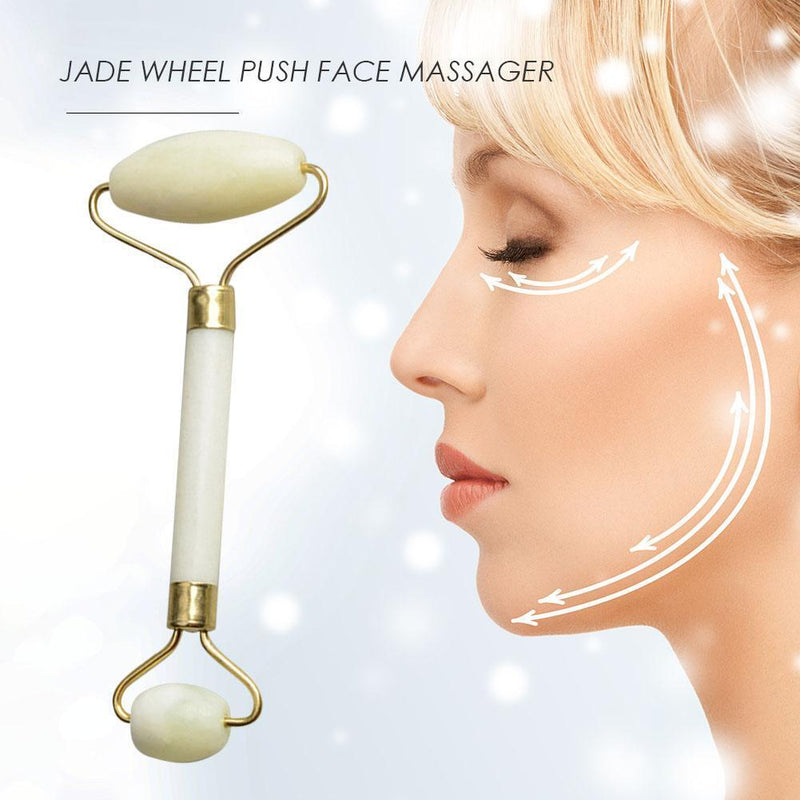 Facial Massage Roller Double Heads Jade Stone Nature Face Lift Sliming Tool