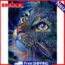5D Diamond Painting Kit Blue Cat Full Square Drill Rhinestone DIY Wall Art Craft