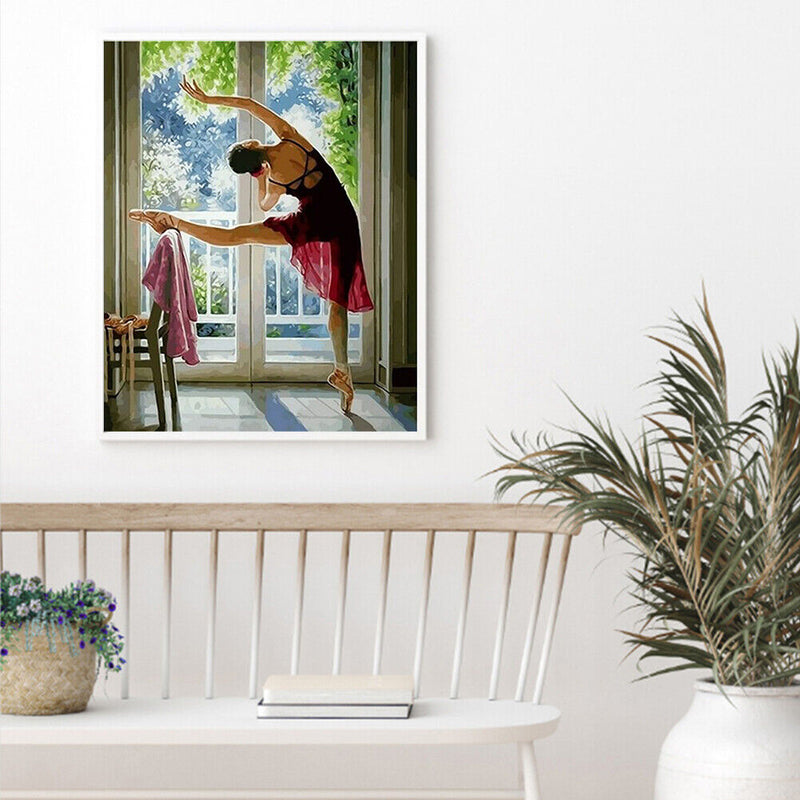 Dancing Girl Oil Paint by Numbers Hand Painted Frameless Picture Home Ornament