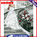The Bride in the Stairs No Frame Pictures By Number DIY Digital Coding Oil Paint