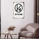 Metal Signs SIT TO PEE Iron Painting Metal Plaque Poster Waterproof 20x30cm