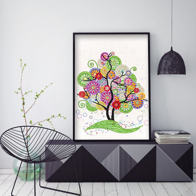 DIY Part Special Shape Diamond Painting Kit 5D Colorful tree Drawing