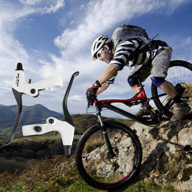 1 Pair Aluminum Bicycle Brake Levers Mountain Bike Brake Handles(White)