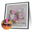 5D DIY Full Drill Diamond Painting Pink Cups Cross Stitch Embroidery Rhinestones