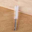 2pcs Pipe Dredge Hex Shank Brush Kit with Drill Extension Rod (White Nylon)