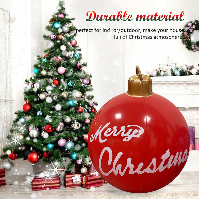 60cm Inflatable Christmas Balloon w/Pump Printed Ornament (Merry Christmas)
