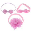 3pcs Baby Girls Elastic Bowknot Flower Headband Headwear Hair Band(Purple) Newly