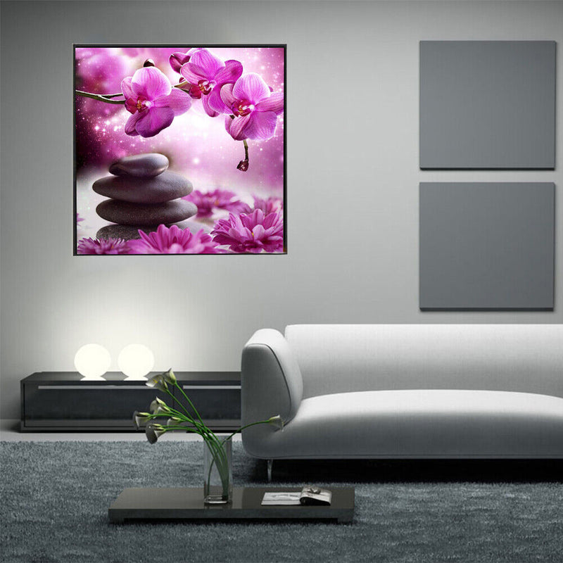 Phalaenopsis Stone 5D Diamond DIY Painting Craft Kit Home Decor Newly